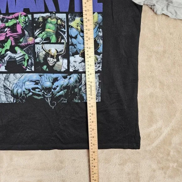 Marvel Black/Gray 3/4 Sleeve Raglan Shirt Men's Size XL Thanos Loki Comics - Picture 3 of 10